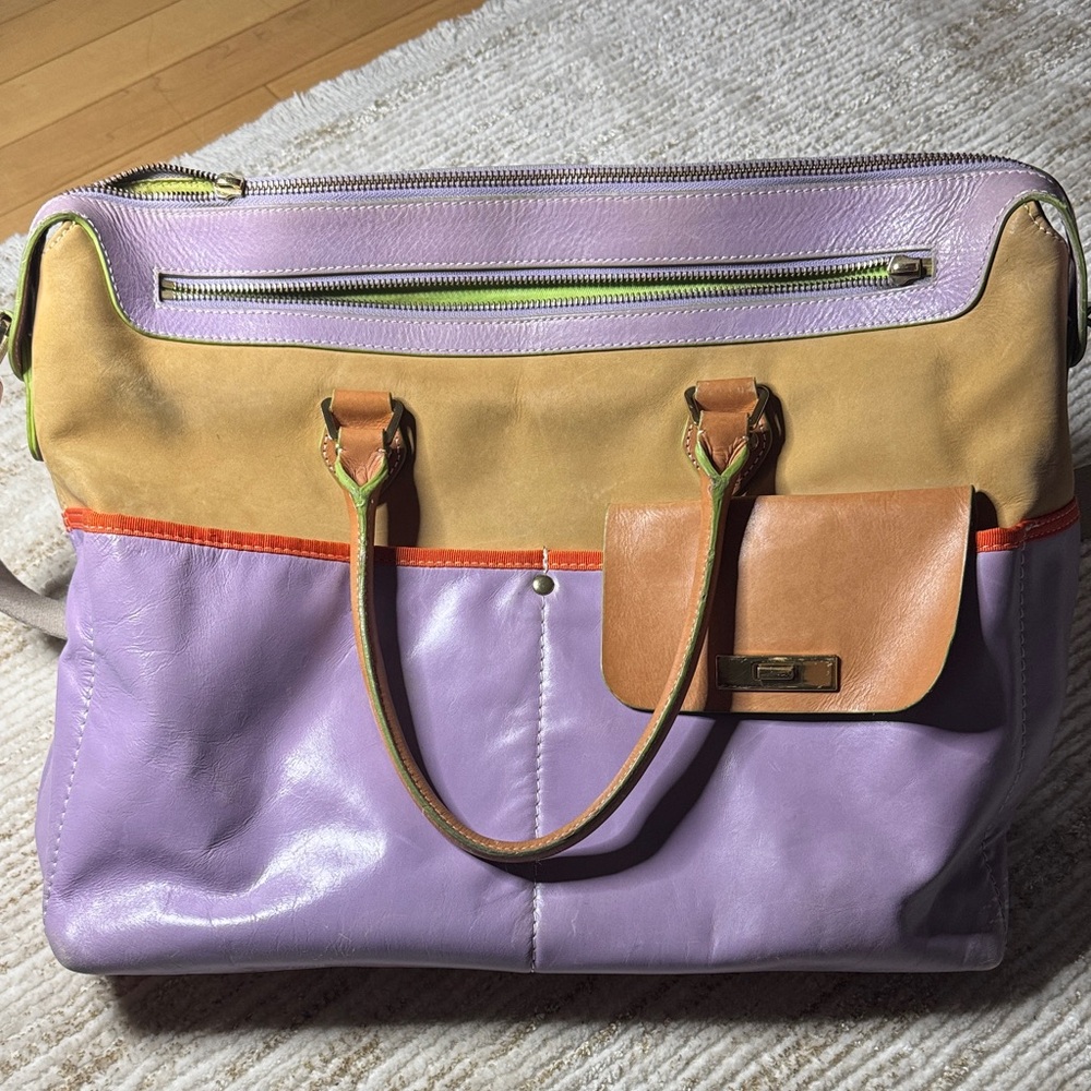 IssacMizrahilive! Stylish Two-Tone Leather Tote Bag